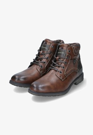 TOM TAILOR Bottines à lacets - braun cognac