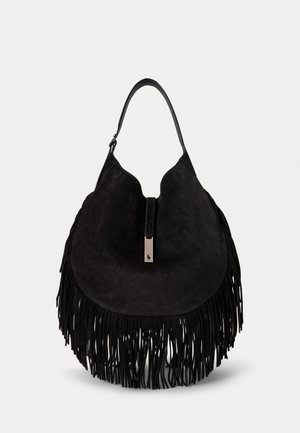 POLO ID LARGE FRINGE SUEDE SHOULDER BAG - Veľká kabelka - black
