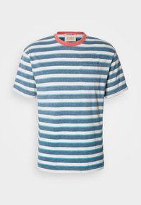 Scotch & Soda STRIPE POCKET - T-shirts print - off white harbour teal multicolour