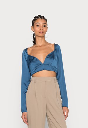 LONG SLEEVE CROP - Camisola de manga comprida - dark navy