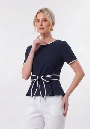 Anna Field, T-shirts med print - navy/white