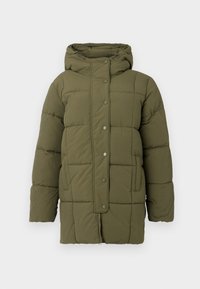 JDYWONDER LONG HOOD PUFFER - Winter coat - ivy green