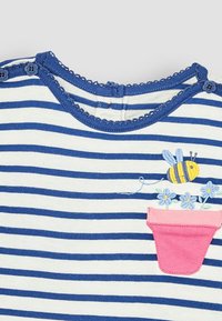 JoJo Maman Bébé BEE APPLIQUE POCKET REGULAR FIT - T-shirts print - ecru navy stripe