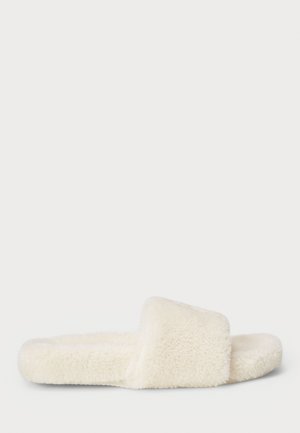 FAUX-SHEARLING OPEN-TOE SLIPPER - Papuci de casă - cream/khaki
