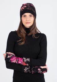 WRISTWARMERS FURNISHING FLORALS PATTERN - Fingerless gloves - chocolate black