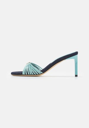 SADE - Mules med hæl - light-blue denim