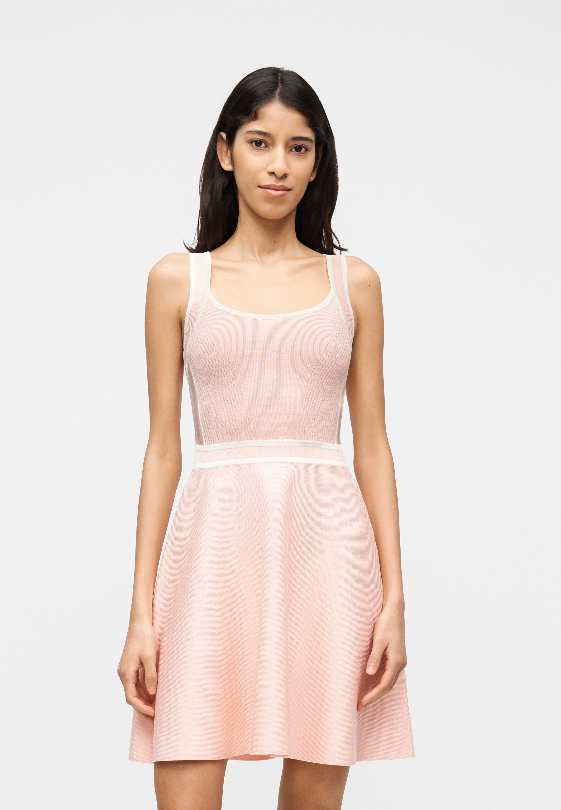 strapless open back dress "Chloe" Hot Pink Drop Waist Dress