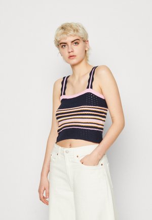 Vero Moda VMMILI SHORT STRAP  - Μπλούζα - navy/bonbon/radiant yellow/birch