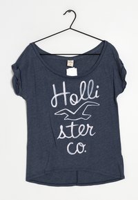 Hollister Co. Triko s potiskem - blue