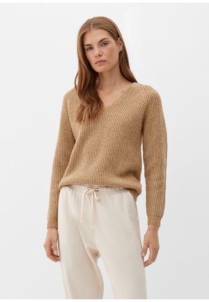 s.Oliver, V-NECK - Strickpullover - sandfarben