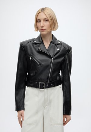 KARL LAGERFELD FAUX LEATHER BIKER JACKET - Overgangsjakke - black
