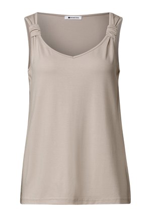 Street One, TOP MIT V-NECK UND KNOTENDETAIL - Débardeur - clay sand