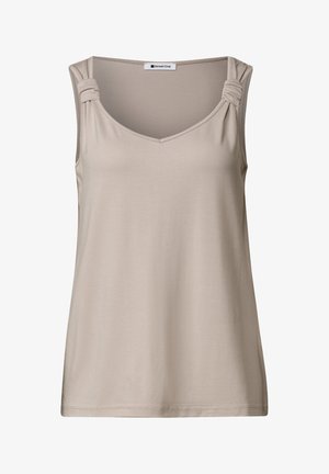 Street One, TOP MIT V-NECK UND KNOTENDETAIL - Top - clay sand