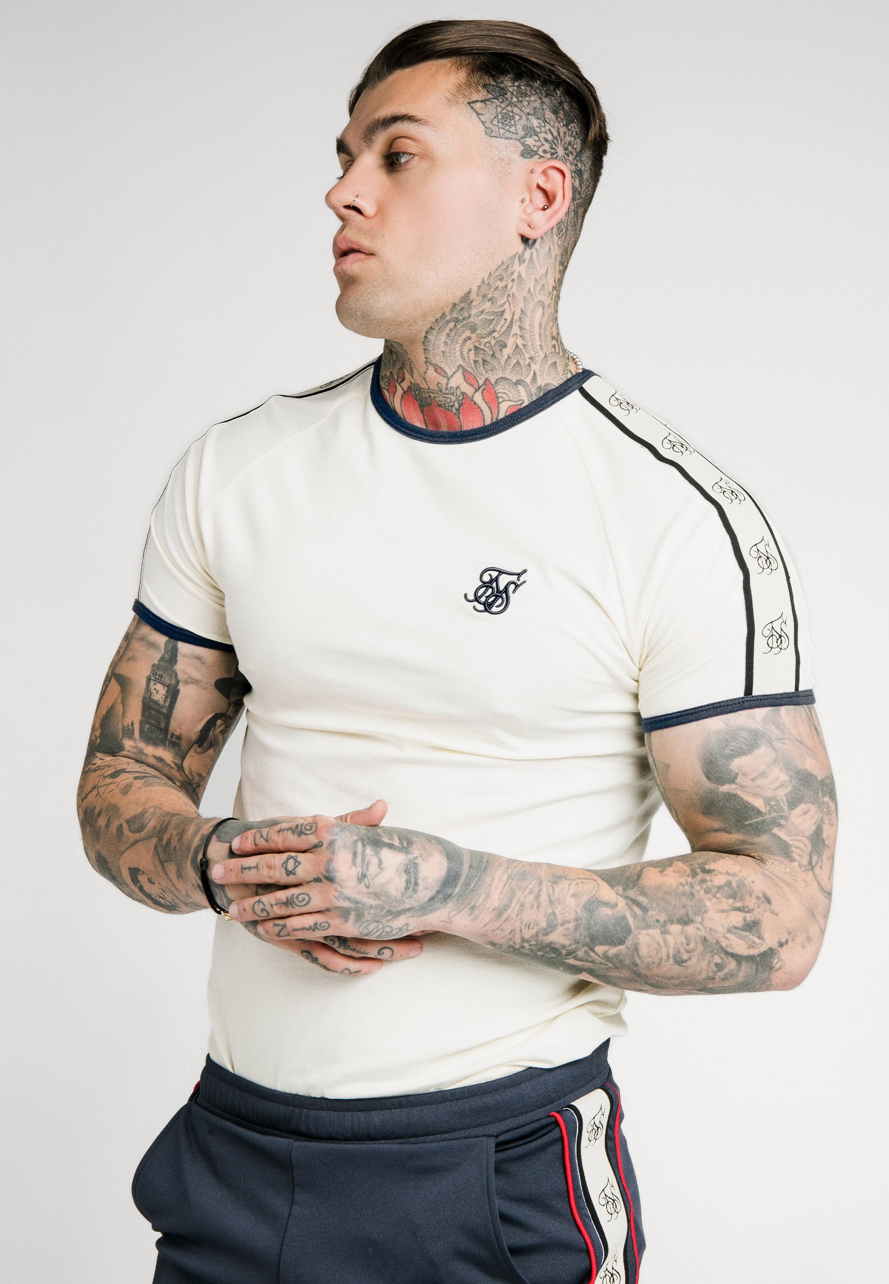 SikSilk Camiseta veneciana blanca para hombre, camiseta de bloque blanco| Camisetas| - AliExpress