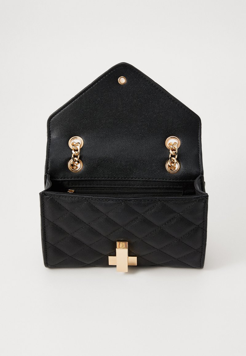 Sac Bandoulière Femme Noir Matelassé - Simili Cuir & Chaîne Dorée, Look Chic !