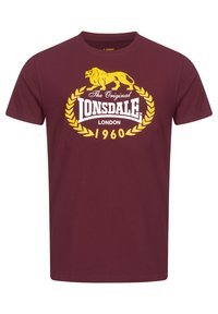Lonsdale NORMALE PASSFORM DOPPELPACK ECCLAW - T-Shirt print - black oxblood