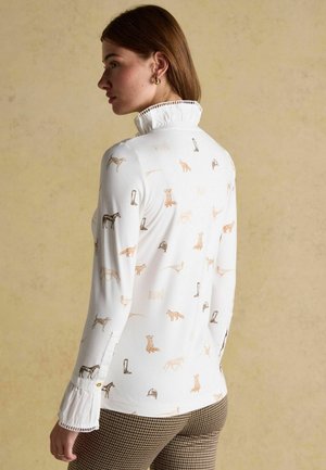 FRILLED NECK  - Bluză - cream printed