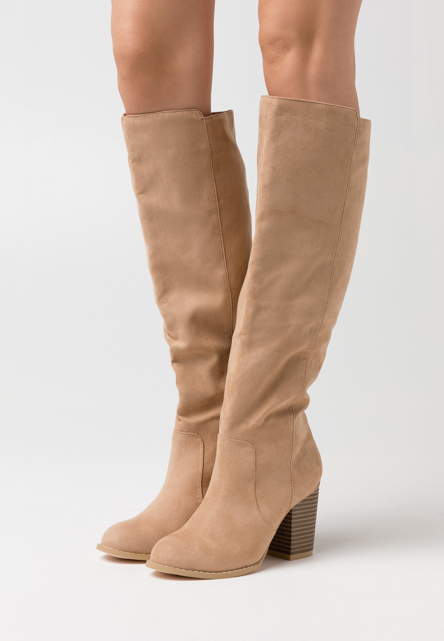 beige high boots