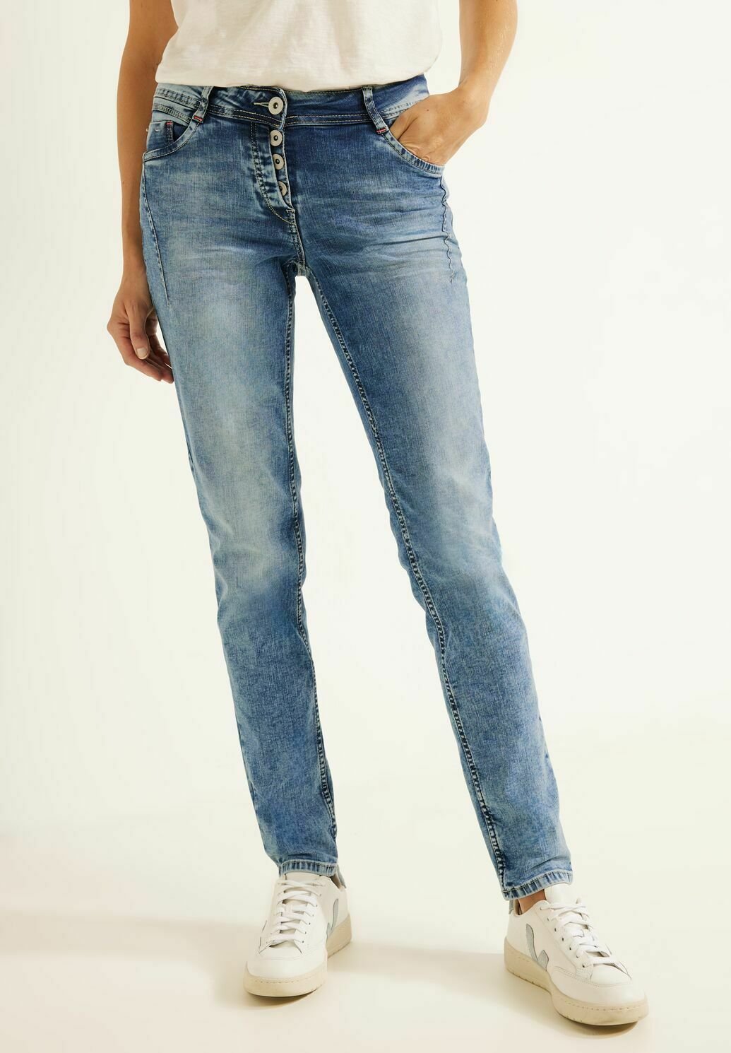 Pantalon Jean 3/4 Cecil Femme - Loose Fit, Mid Waist, Confortable