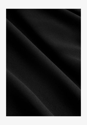 Black fabric with a smooth texture, featuring soft draping and subtle sheen. The material is lightweight and opaque.