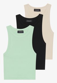 3 PACK - Top - beige/black/green