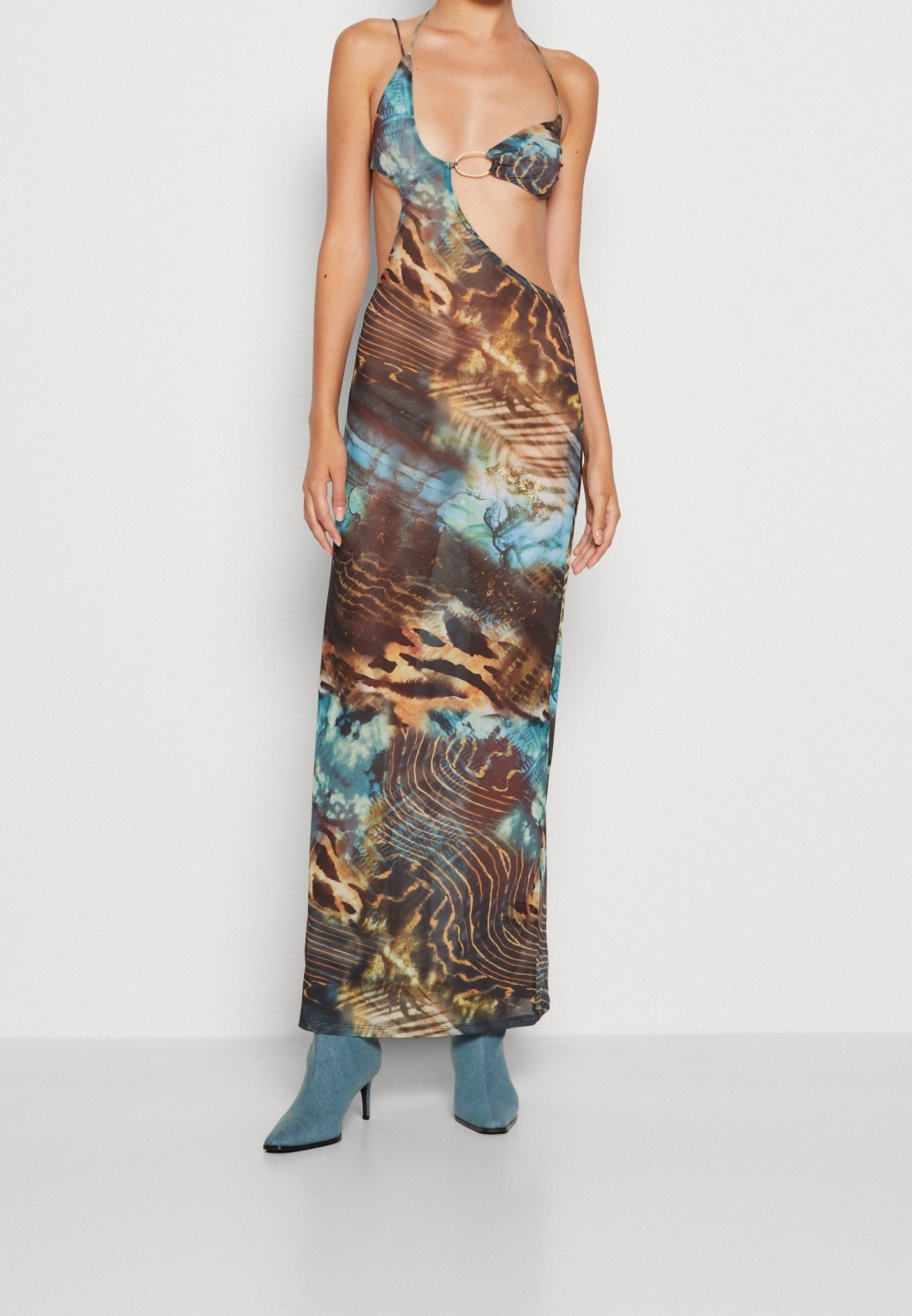jaded london brown maxi dress Jaded London Dahlia Maxi Dress – Unique Dress Hire NZ main image 1