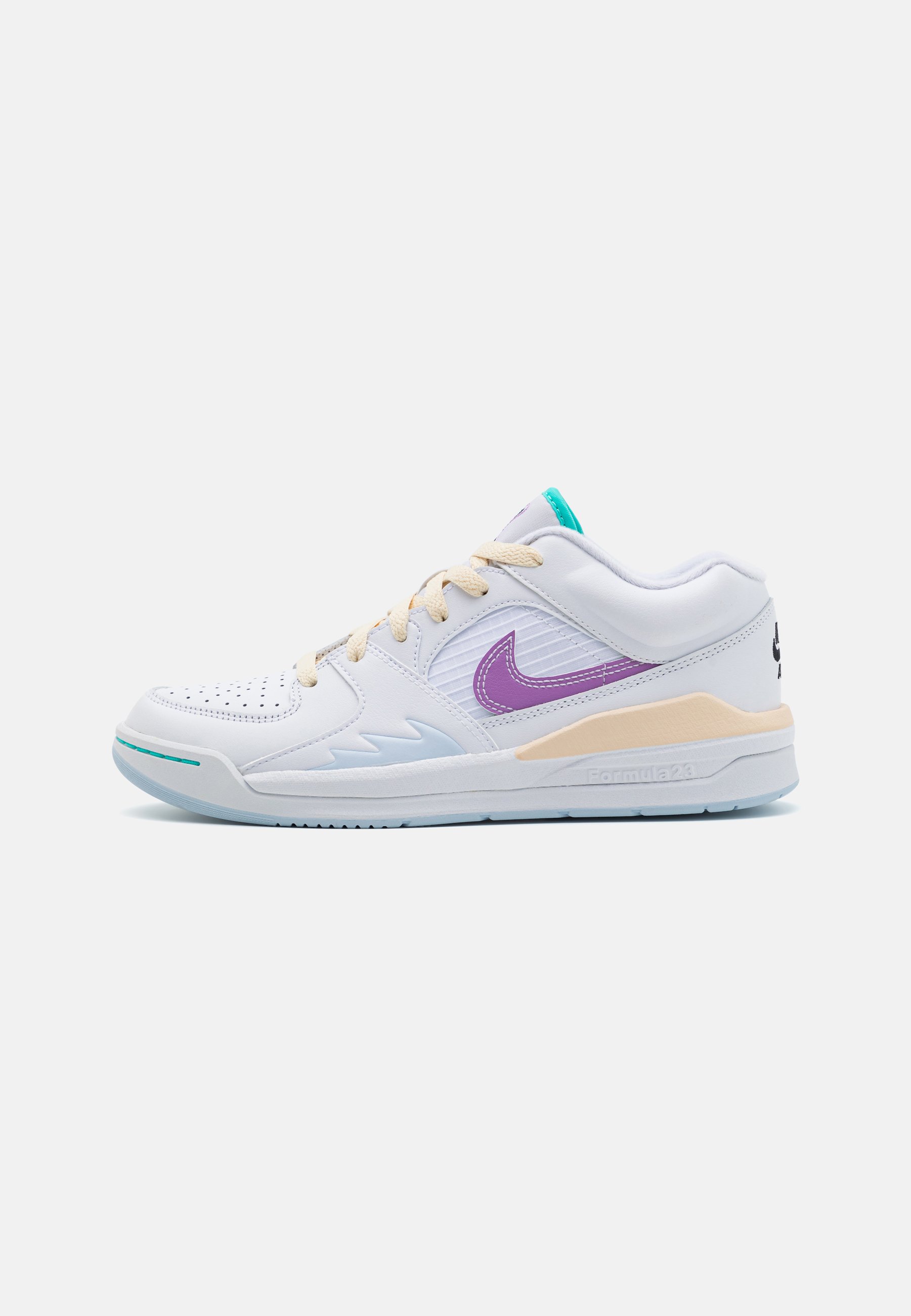 white pink blue jordans