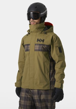 Helly Hansen, HELLY HANSEN UNISEX ULLR D SHELL JACKET - Snowboardjakke - sepia check aop