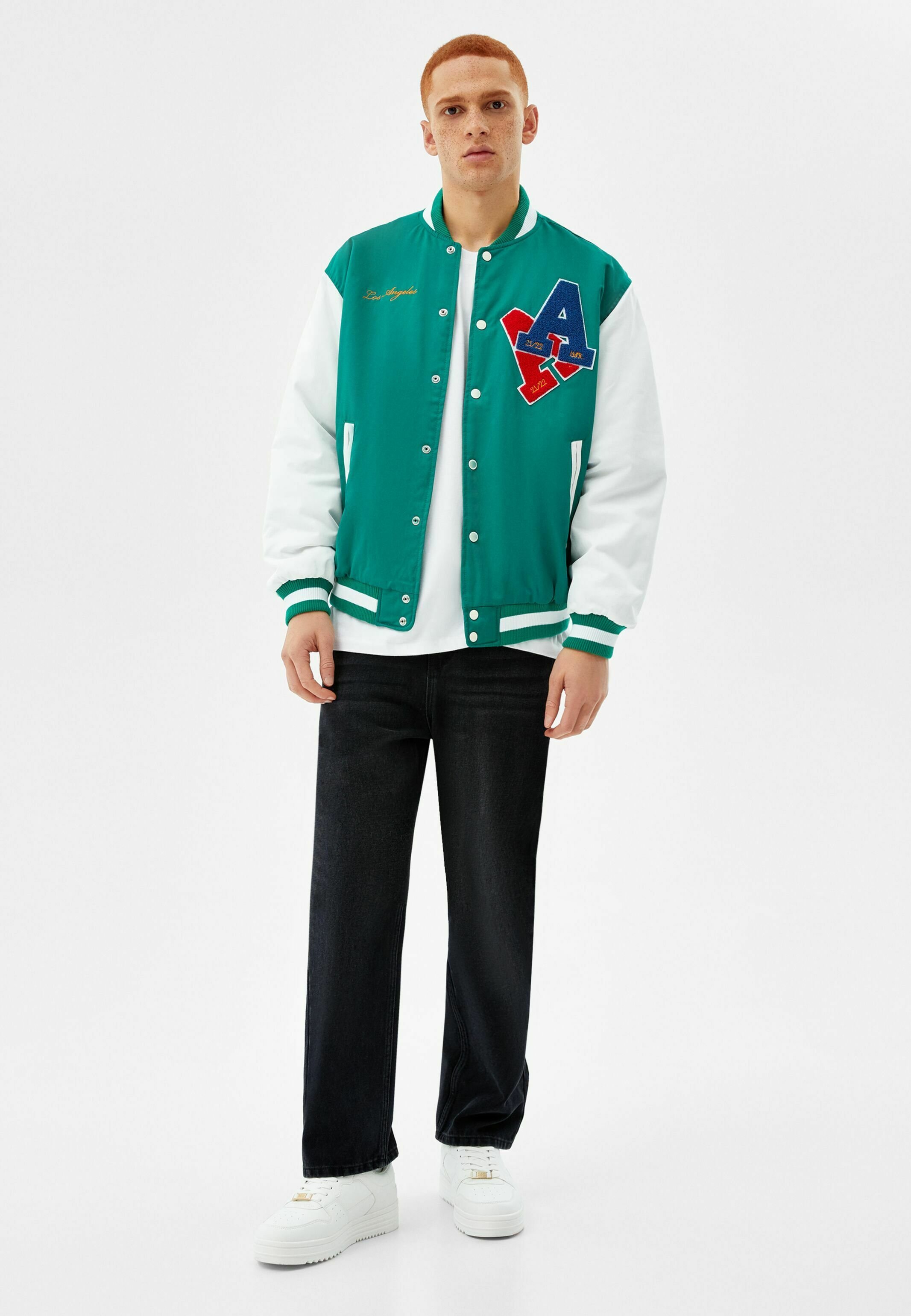 Bershka VARSITY - Giubbotto Bomber - olive/oliva - Zalando