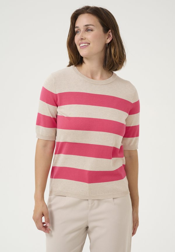 LIZZA STRIPED - Print T-shirt - rasberry featherg bold stripe