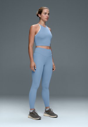 OYSHO, COMFORTLUX HALTER TANK TOP WITH CROSSOVER STRAPS - Top - blue