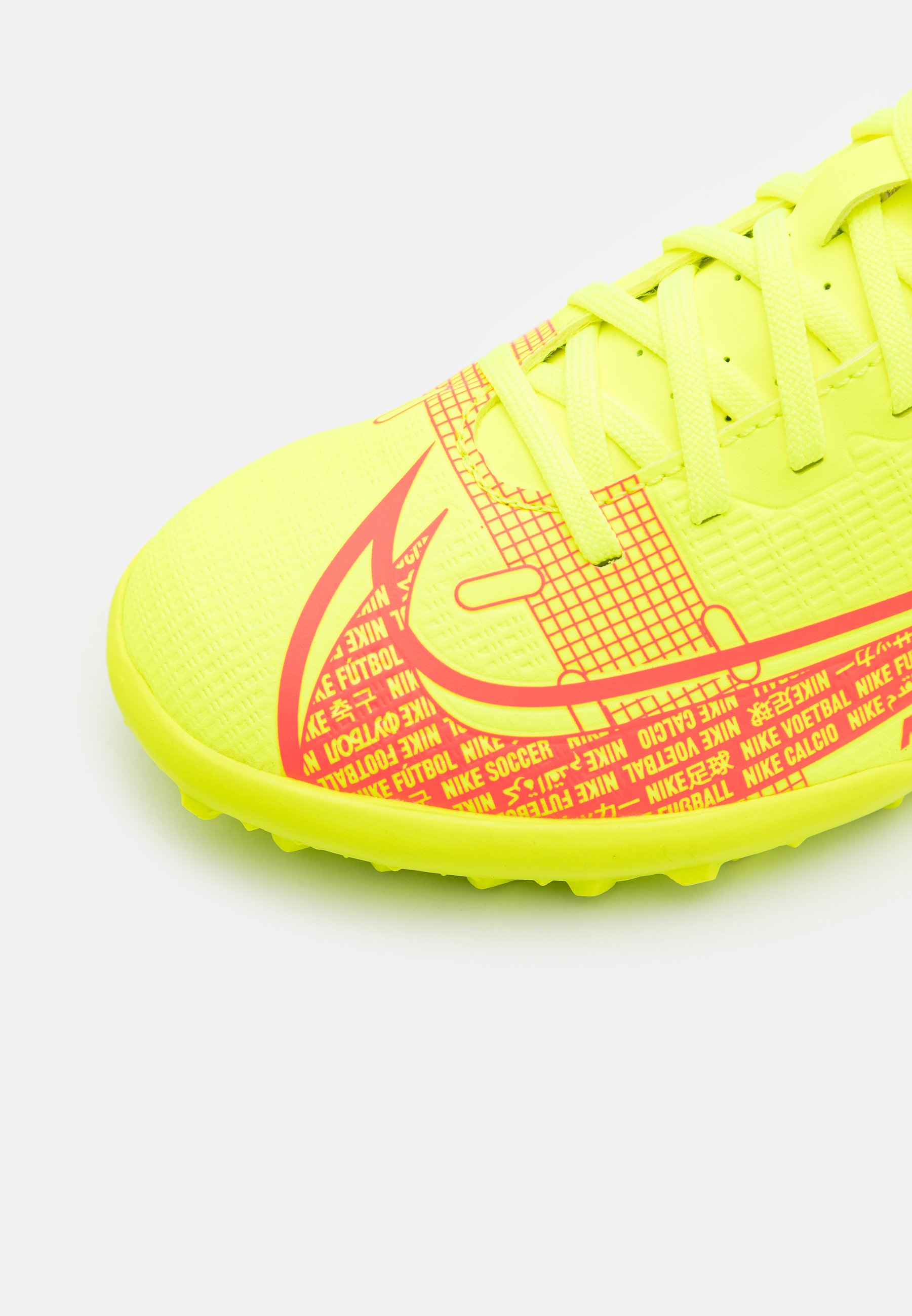 Nike Performance JR MERCURIAL VAPOR 14 CLUB TF UNISEX - Voetbalschoenen  voor kunstgras - volt/bright crimson/neongeel - Zalando.nl