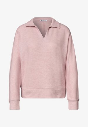 Street One, LANGARM POLOSHIRT IM MELANGE-LOOK - Maglione - vintage blush mel