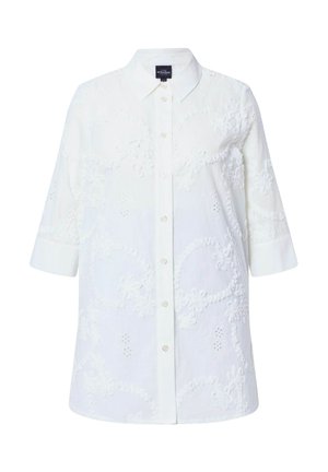 Ulla Popken, LONGBLUSE, STICKEREI, HEMDKRAGEN, 3/4-ARM - Camicia - snow white