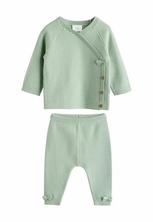 REGULAR FIT SET   - Kardigan - sage green