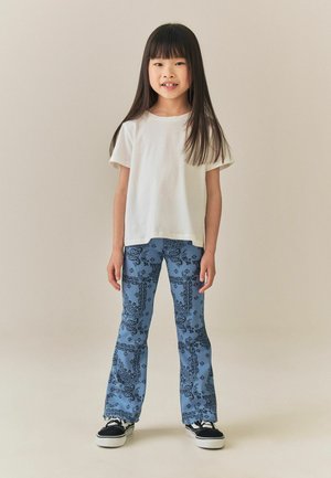 Next, RIB FLARE LEGGINGS.  - REGULAR FIT - Leggingek - Nadrágok - blue scarf print