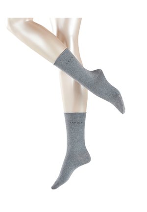 Esprit 2 PACK FEINSTE UNIFARBEN ROLLRAND - Socken - grau