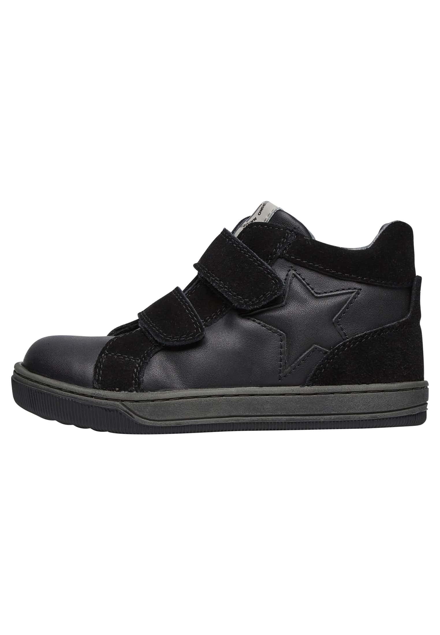 Naturino Carex VL Sneakers Aus Leder – Kinderschuhe Mit Klettverschluss, Rote Details, Für Schule & Freizeit