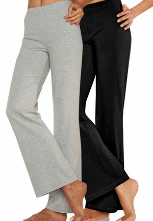 2PACK - Leggings - Trousers - hellgrau-meliert + schwarz