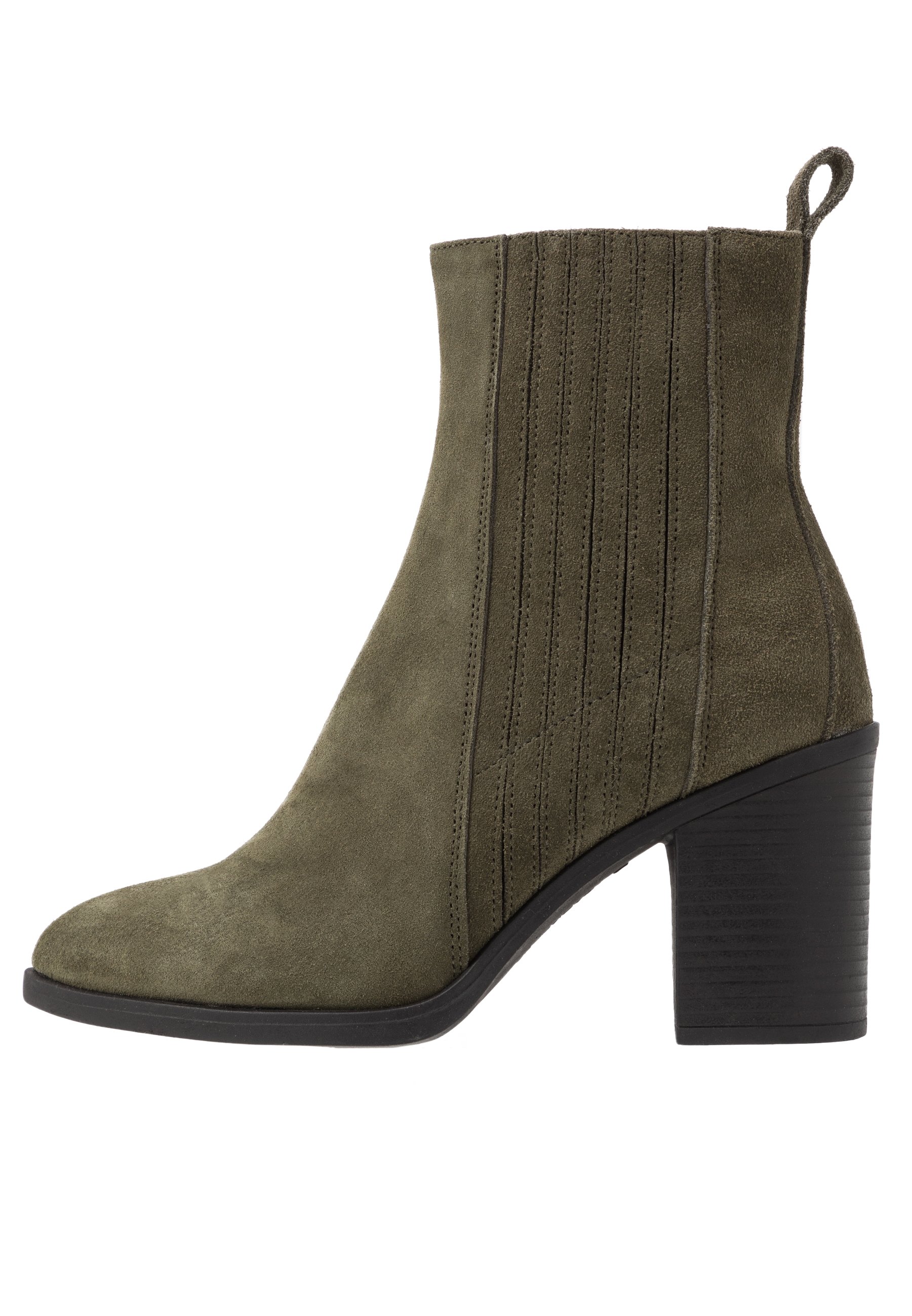 Even&Odd LEATHER CHELSEA BOOTIE Enkellaarsjes met hoge hak Olijfgroene Enkellaarzen online kopen | ZALANDO