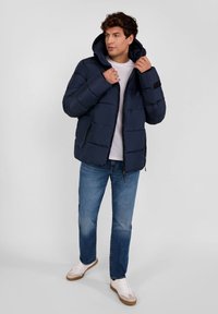 RESPECT WARM QUILTED FIXED HOOD - Talvitakki - navy