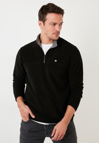 SLIM FIT - Flisinis džemperis - black