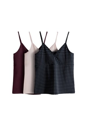 THE SET, REGULAR FIT - 3 PACK CROSSOVER STRAPPY CAMIS - Débardeur - navy blue spot light pink plum