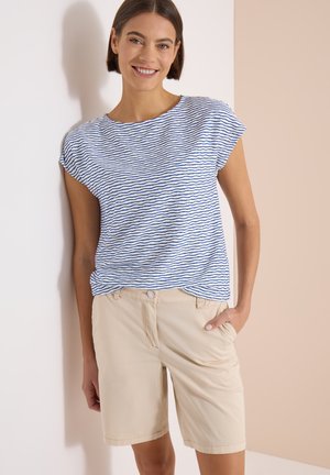 Cecil, T-SHIRT MIT U-BOOT-AUSSCHNITT UND STREIFEN - T-shirt imprimé - surf blue