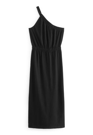 Next ONE SHOULDER JERSEY MIDI DRESS - Vestito di maglina - black