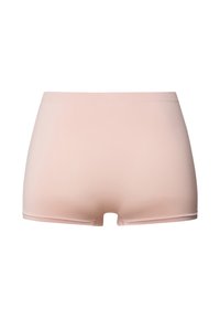 Ljusrosa modalstretchshorts med en mjuk, texturerad yta. Har en medelhög midja och sömlösa kanter för ökad komfort.