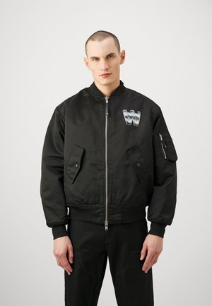 Double A by Wood Wood AKI CHROME COMBO UNISEX - Bomber stiliaus striukė - black