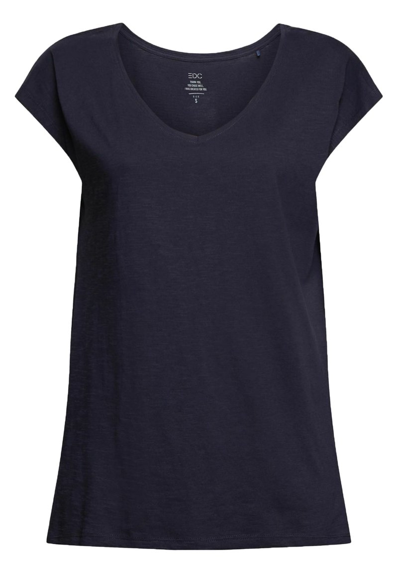 Damen Kleider | edc by Esprit T-Shirt basic navy/dunkelblau meliert - OQ82870 Damen Kleider | edc by Esprit T-Shirt basic navy/dunkelblau meliert - OQ82870