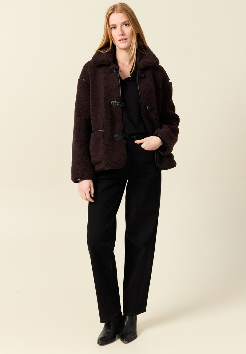 Manteau Jean Doublé Polaire BONPOINT - Coupe Marine Taille S Pour Fille/femme, Bleu Et Marron
