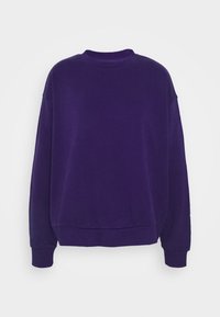 Sudadera morada con cuello redondo, mangas largas y un corte holgado. Fabricada en un material suave con puños y dobladillo acanalados.